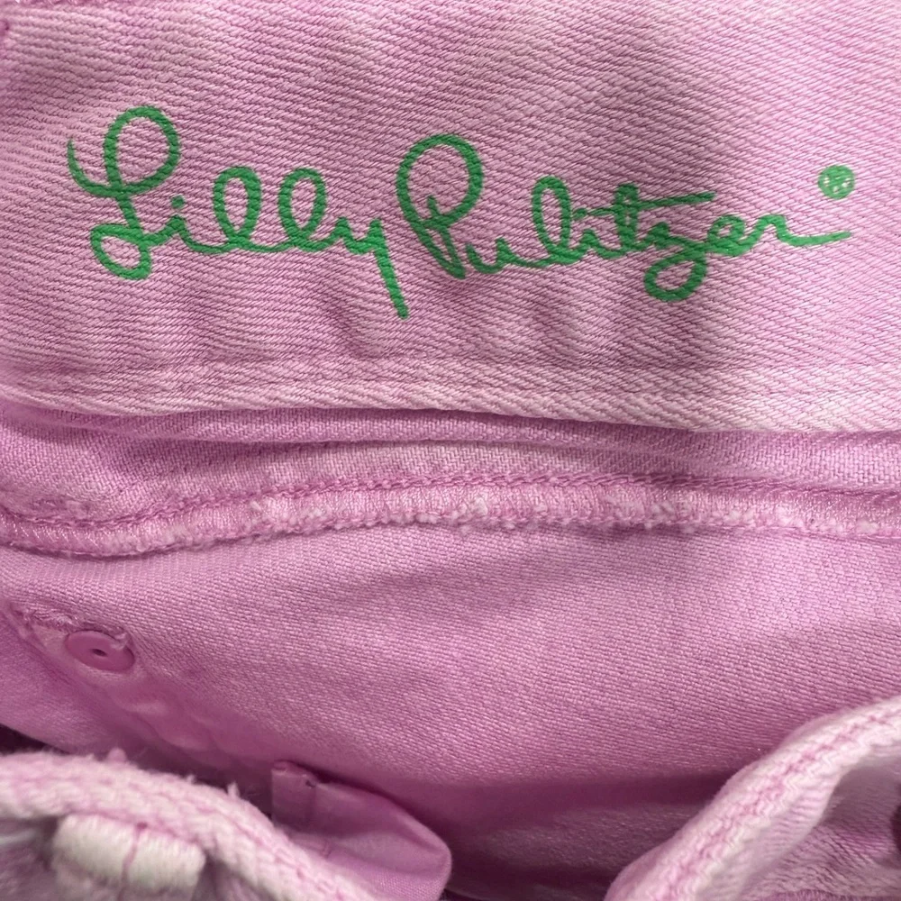 Lilly Pulitzer Pink Jean Shorts Size 8 - Picture 6 of 8